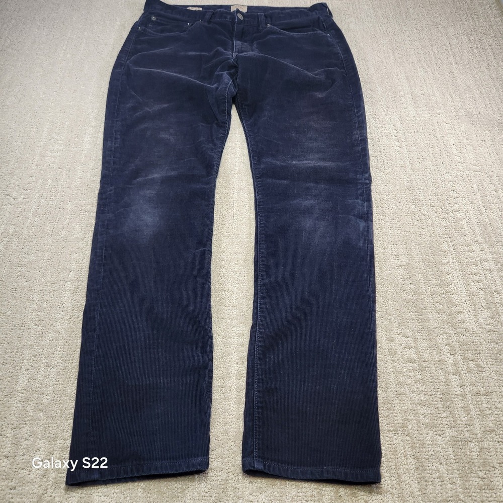 J Crew Corduroy Pants Men 32x32 484 Slim Fit Blue Fine Microwale City Gorpcore